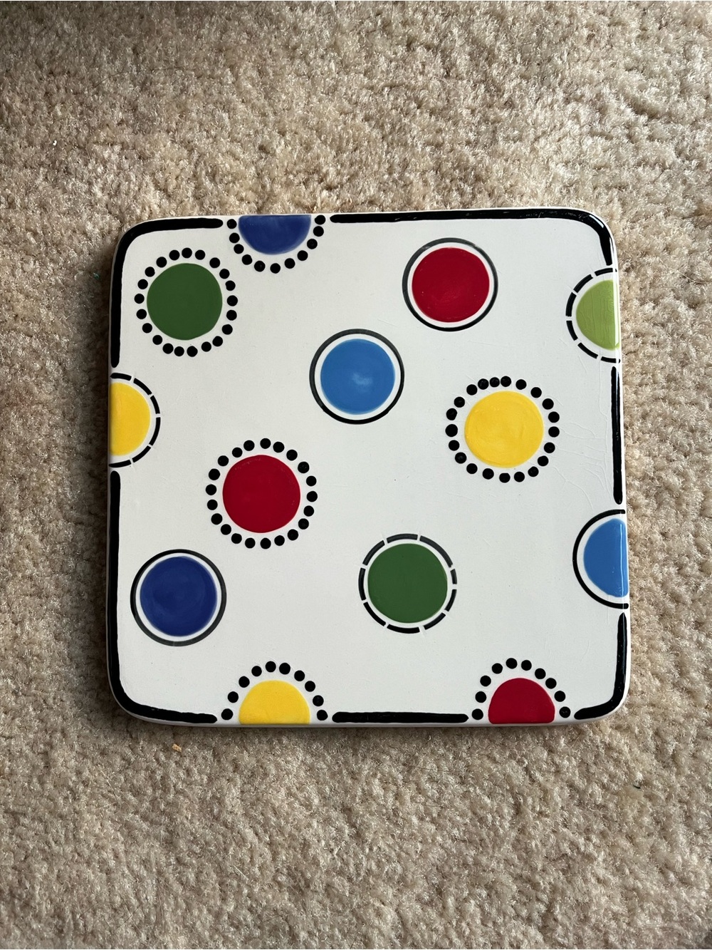 M. Bagwell “Happy Together” 7.5" Ceramic Square Trivet - EUC